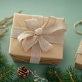 thumbnail image 5 of 2" x 6 Yards Burlap Wired Ribbon, Natural Fabric Edge Rustic Ribbons, Natural, 5 of 6