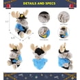 thumbnail image 2 of DolliBu Sitting Moose Police Officer Plush Toy - Super Soft Grey Moose Cop Stuffed Animal Dress Up with Cute Cop Uniform & Cap Outfit - 11" Inch, 2 of 6