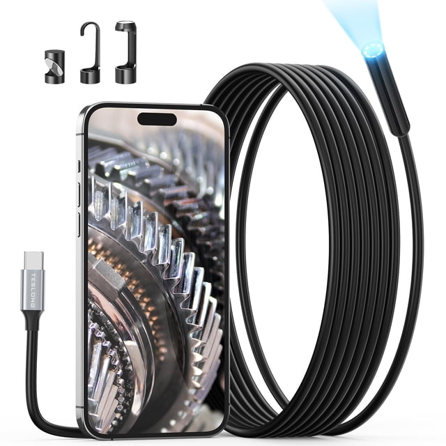 Cámara endoscópica Teslong USB-C para inspección de boroscopios, 10 m