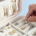 thumbnail image 6 of Jewelry Storage Box for Women, Jewelry Storage Organizer, Njjex Portable Travel Synthetic Leather Jewelry Box Storage Case with Mirror, for Necklace Earring Rings Sparkle Jewelry Holder Case -Pink, 6 of 11