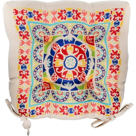 - Mainstays Medallion Chair Cushion, Multi color, Single