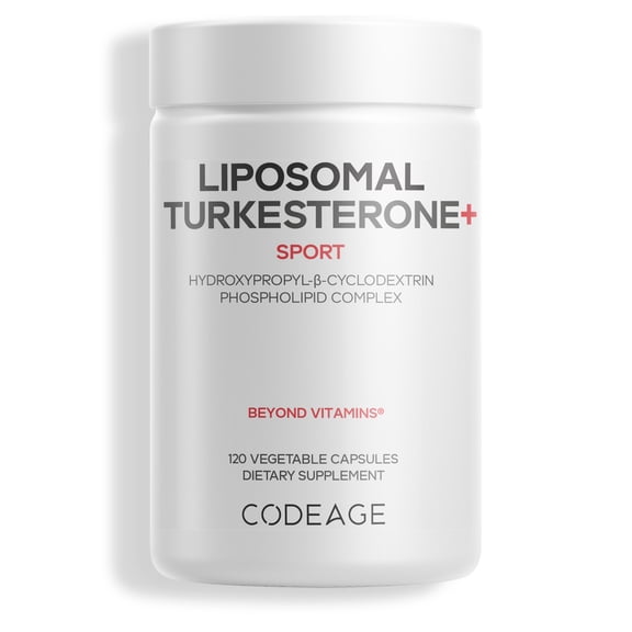 Codeage Liposomal Turkesterone Supplement, Ajuga Turkestanica & Hydroxypropyl-β-Cyclodextrin, 120 ct
