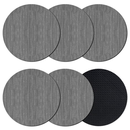 Modern Minimalist Art Coasters Set of 6 Absorbent Coasters for Drinks Solid Color Gray Linen Print Coaster for Desk Coffee Table Protection Home Decor House Warming Gifts 4