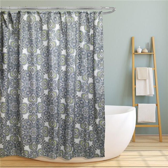 70 x 70 Po Géométrique Paisley Floral Damassé Design Polyster Rideau de Douche&44; Amy