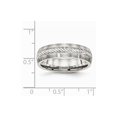 thumbnail image 2 of 6.1mm Stainless Steel Brushed With Silver Sparkle-Cut Inlay Ring - Size 12, 2 of 2