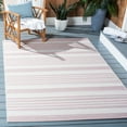 thumbnail image 2 of SAFAVIEH Courtyard Patrice Striped Indoor/Outdoor Area Rug, Ivory/Soft Pink, 6'7" x 6'7" Square, 2 of 7