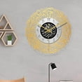 thumbnail image 2 of Round 12 inch Islamic Calligraphy Wall atomic Religious Pendulum Clock Muslim Eid Gold and silver, 2 of 9
