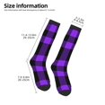 thumbnail image 2 of Rateoe Purple Buffalo Plaid Pattern Women’s Knee High Crew Socks,Trouser Socks Comfortable, Breathable, Moisture-Wicking and Soft, 2 of 6