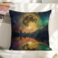 thumbnail image 6 of Full moon lake stars Linen toss pillowcase Decoration pillowcase Gift preferred 24x24" Cushion cover 4 set Sofa pillowcase Sofa bedroom living room car, 6 of 8