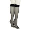 thumbnail image 2 of LECHERY Women's Matte Silky Sheer 15 Denier Knee-Highs (1 Pair) - Black, One Size Fits Most, 2 of 4