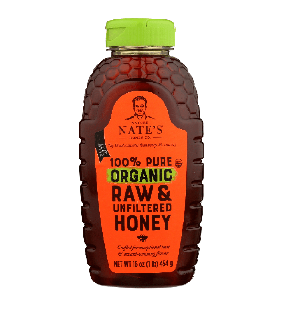 Nature Nate's Organic Raw and Unfiltered Honey, 16 oz [Pack of 6