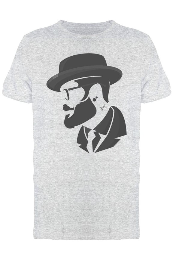 Hipster Man With Hat T-Shirt Men -Image by Shutterstock, Male Small
