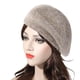 thumbnail image 5 of Boinas de cachemira, gorros de lana merino cálidos para mujer, gorro de punto de moda para invierno, 5 of 5
