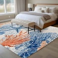thumbnail image 5 of Summer Ocean Washable Living Room Rugs 6'x9', Vintage Nautical Sea Orange Blue Starfish Coral Seashell Low Pile Throw Large Area Rug Non-Slip Sturdy Edge Binding Carpet for Dining Room Kitchen Office, 5 of 9