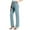 Light Blue, variant on Ashirexll Winter Women Pants, Casual Pants for Women, Solid Color Elastic Waist Work Office Straight Button Casual Yoga Pants with Comfortable