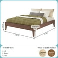 thumbnail image 2 of Now Furniture Full Size Bed Frame, Wooden Platform Bed, Textured Dark Brown, 2 of 7