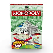 Monopoly Grab & Go Game - travel size game for ages 8+ from Hasbro Gaming