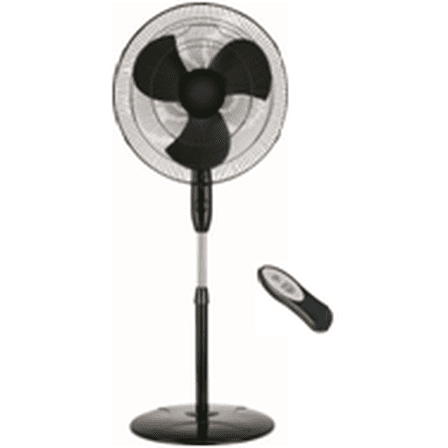 18" Oscillating Stand Fan, Remote Control, Black