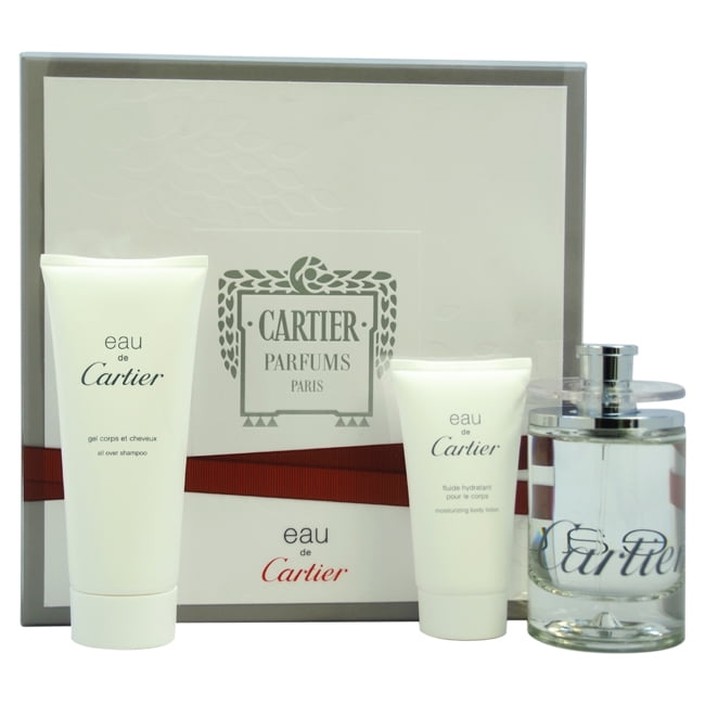 Eau De Cartier by for Unisex - 3 Gift Set 3.3oz EDT Spray, 1.6oz Body Lotion, 3.3oz All Over - Walmart.com