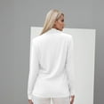 thumbnail image 4 of Mock Neck Tops for Women Basic Long Sleeve Layering Shirts Dressy Casual Loose Lightweight Turtleneck Tops White S, 4 of 4