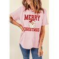 thumbnail image 6 of Women's Pink MERRY CHRISTMAS Santa Claus Printed Graphic T-Shirt | [ZhiHiMeRi] | (US 20-22)2XL, 6 of 7