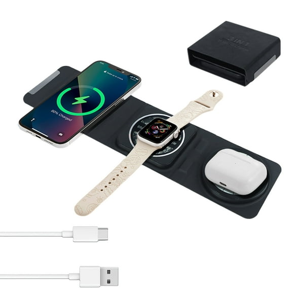 3 In 1 Wireless Charging Stations Charger Station Charging Stand Charger Station Dock For Iphone/Apple Watch/Airpods