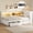 White, variant on Mirightone Wood Queen Corner Bed Frame with Storage Shelves, Queen Floor Bed Daybed with USB and LED for Adults Teens, Brown