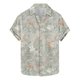thumbnail image 1 of Camisas de Manga Corta de los Hombres Casual Hoja Impresión Solapa Superior, Mezcla de Poliéster/Spandex de la Moda para la Fiesta Y la Playa, 1 of 5