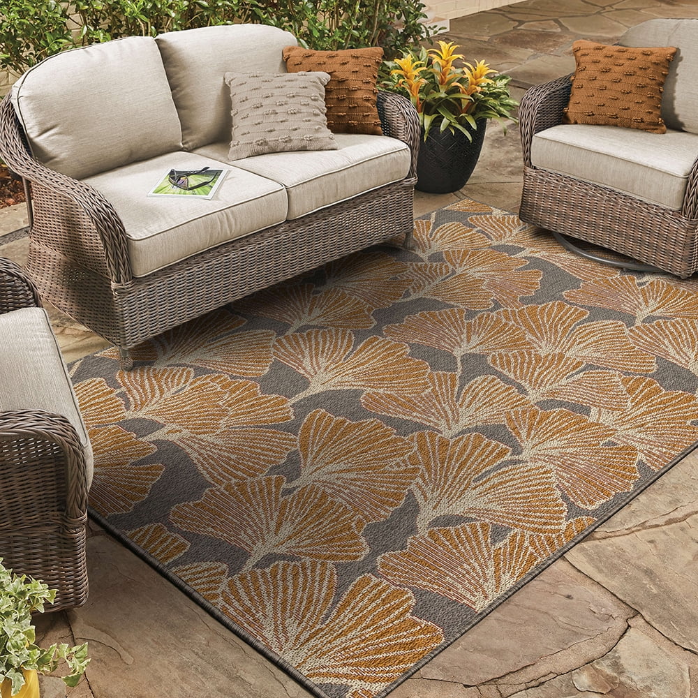 Mohawk Home Jade Butterfly Outdoor Area Rug, Rust, 10' x 13'