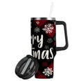 thumbnail image 2 of 30oz insulated car cup with handle and straw suitable for all ages Stainless steel vacuum insulated cup. Elk Christmas Design, 2 of 10