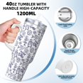 thumbnail image 3 of Goofa World Travel2 Print 40oz Ice Bully With Handle And Straw Stainless Steel Vacuum Insulated Cup And 2 In 1 Straw Lid, 3 of 8