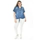 thumbnail image 5 of Blusa de mezclilla con nudo Roman Fashion /Tallas Extras, 5116 (Mezclilla dark) azul 42, 5 of 6