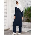 thumbnail image 2 of IDOPIP Muslim Abaya Dress for Women Long Sleeve Maxi Modest Dresses Middle East Islamic Arabian Robe, 2 of 8