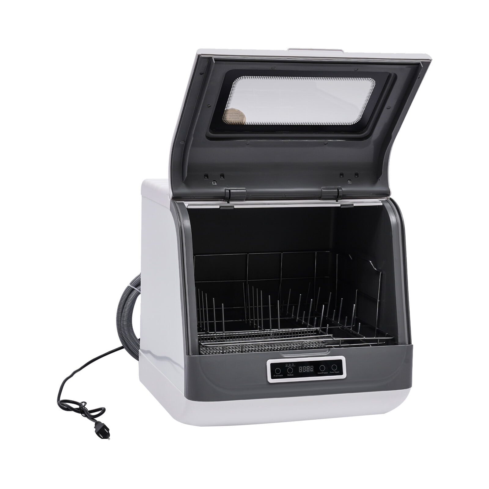 ToppiJoy Countertop Dishwasher, Air Dry Function, 3 Washing Programs,360 Degree Spraying Water, for Small-Sized Houses, Apartments