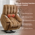 thumbnail image 6 of Resenkos Massage Recliner Chair, Electric Power Lift Recliner Chairs with Heat, Vibration, Side Pocket for Living Room, Bedroom, Light Brown, 6 of 10
