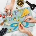 thumbnail image 4 of 90th Birthday Cutting Board, Happy Greeting Lettering in Watercolors Pastel Text with Paint Effect Image, Decorative Tempered Glass Cutting and Serving Board, Large Size, Multicolor, by Ambesonne, 4 of 5