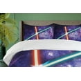 thumbnail image 4 of Ambesonne Galaxy Duvet Cover Set, Space Clash, 2-Calking, Red Blue and Black, 4 of 7