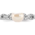 thumbnail image 4 of Sterling Silver Rh-Plated 7-8Mm White Fwc Pearl And Cz Infinity Ringsize 6 (Width 1.6 To 4.4) - Jbsp, 4 of 5