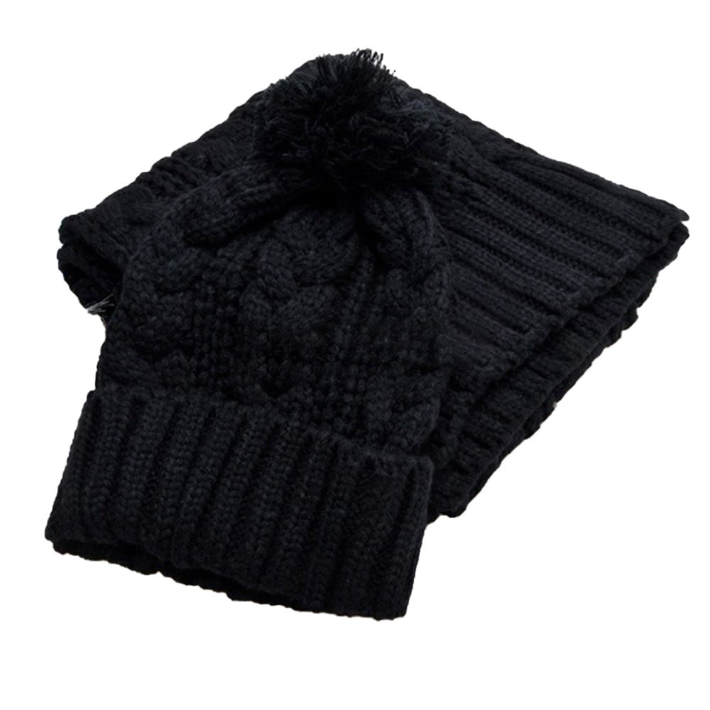 Knit Scarf Hat Sets Women's Wild Warm Sets Crochet Knit Hat Set Ladies ...