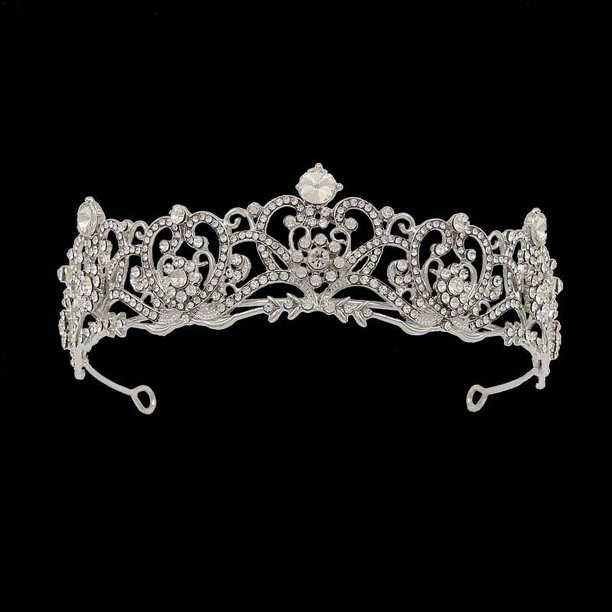 Zhuge Tiara de boda para novia, diadema de princesa, corona nupcial, joyería para el cabello con diamantes de imitación de cristal, decoración para novia, cumpleaños, graduación, boda (A)
