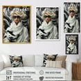 thumbnail image 4 of Designart "Black and White Women's Fashion Elegance II" Fashion Framed Wall Art - Glam White Fashion Hallway Framed Wall Art Decor, 4 of 6