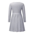 thumbnail image 3 of Gspmoly Robes d'Été pour Femmes 2025, Mode Femmes Aguichant Décontractée Col en V Uni Manches Longues Ajourée Robe Mini Robe de Cocktail Économies d'Été Liquidation, 3 of 7