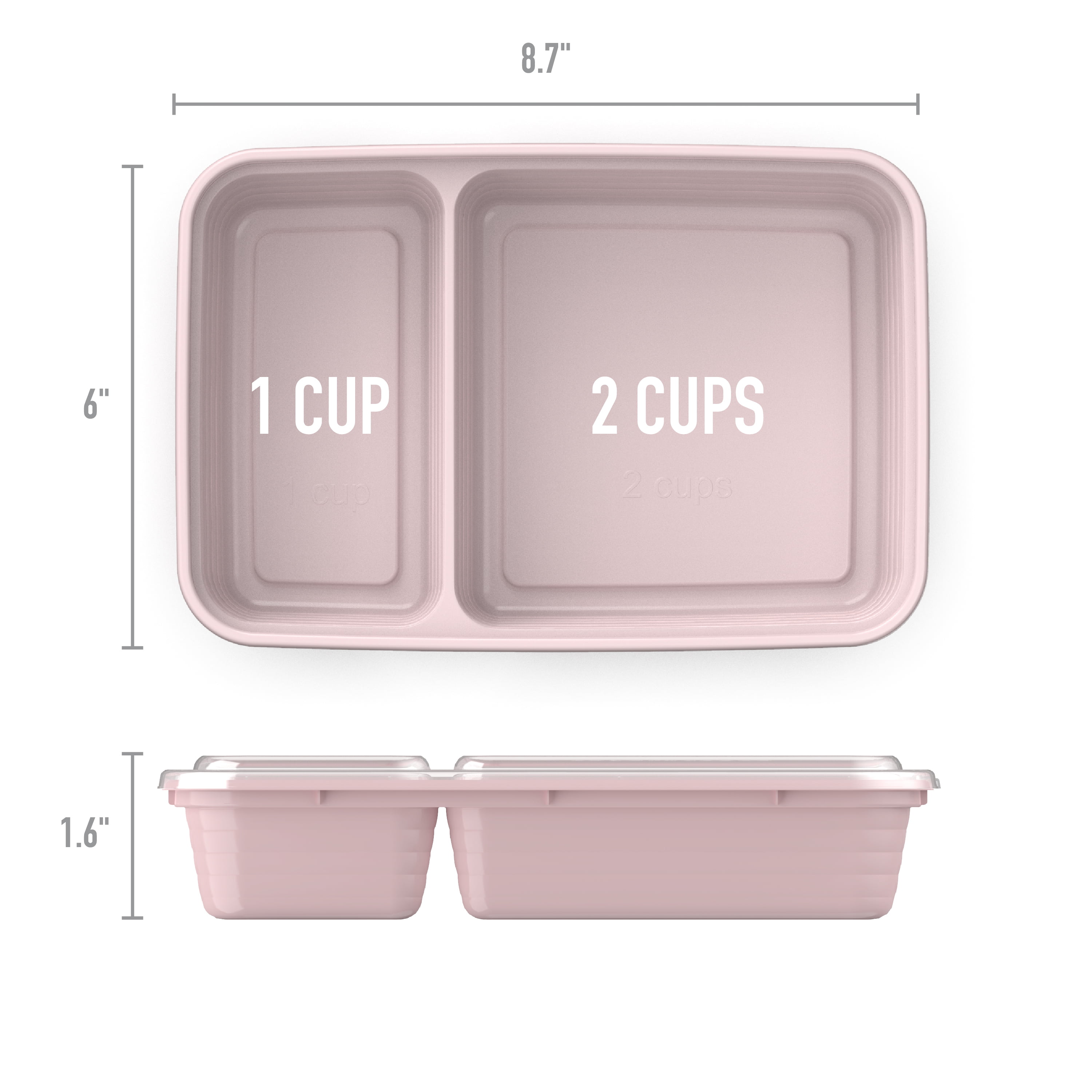 Bentgo Prep 2-Compartment Meal-Prep Containers with Custom-Fit Lids -  Microwaveable, Durable, Reusable, BPA-Free, Freezer and Dishwasher Safe Food  Storage Containers - 10 Trays & 10 Lids (Burgundy) 