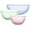 Pink, Green, Blue, variant on Colors (2-Pack) Sculpted Tinted Small/Medium Glass Mixing Bowls With Lids, Nesting Space Saving Set of Bowls For Prepping and Baking, 1.3QT & 2.3QT