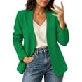 thumbnail image 6 of Nmnitkp Women's Collarless Open Front Blazer Jacket, Long Sleeve Solid Color Casual Blazer for Work Office, Business Casual & Daily Wear Green,M, 6 of 9