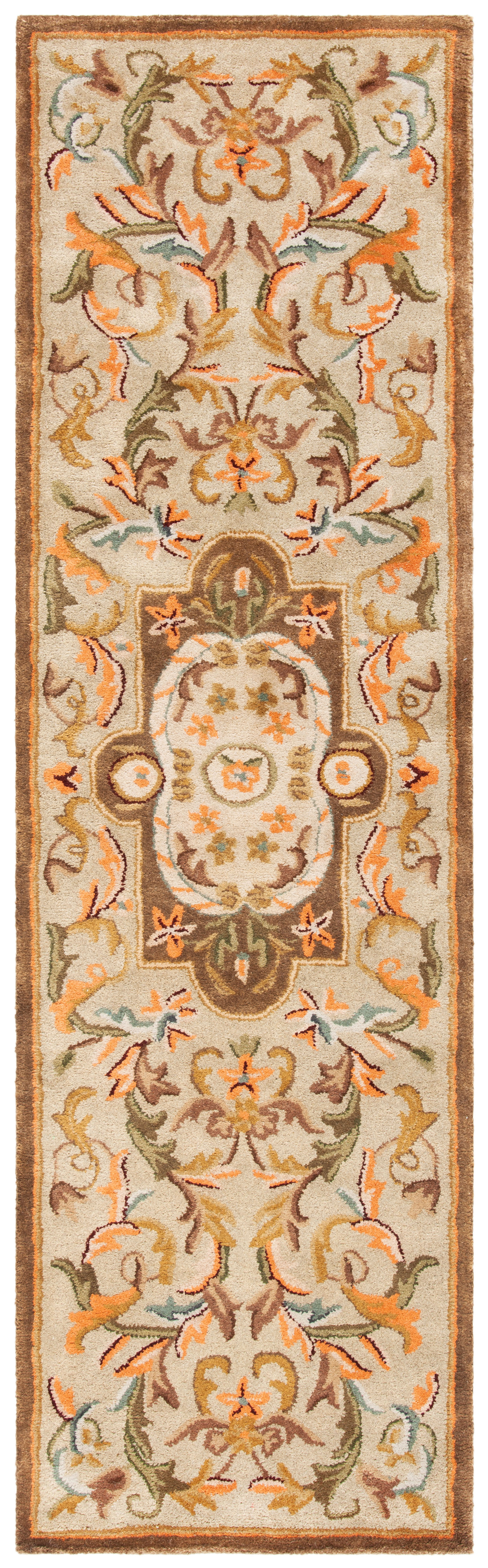SAFAVIEH Classic Kirsteen Oriental Wool Runner Rug, Beige/Olive, 2'3" x 12'
