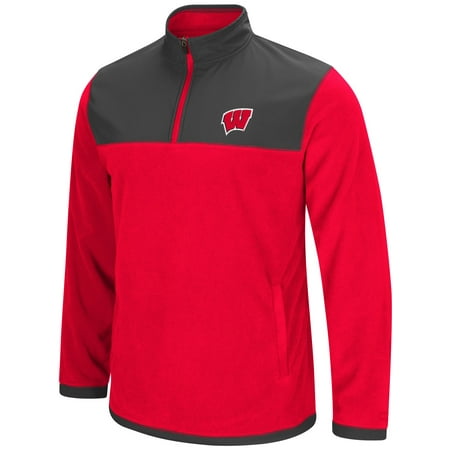Wisconsin Badgers NCAA "Blocker" Men's 1/4 Zip Corduroy Fleece Jacket