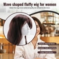 thumbnail image 4 of Women Hair Wigs Ladies Party Daily Natural Wave Dark Brown Side Parting Synthetic None Lace Wigs with Bangs, 4 of 4