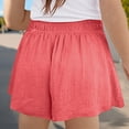 thumbnail image 5 of Juniors Shorts Girls Shorts Summer Solid Color Casual Ribbon Pocket Shorts Elastic Waist Drawstring Sports Wide Leg Shorts for Kids 3-13 Years, 5 of 8