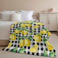 thumbnail image 3 of Flannel Fleece Throw Blanket Summer Lemon Fruit Farm Harvest Lightweight Soft Plush Blankets,Black White Buffalo Plaid Cozy Warm Throw Blanket for Couch Sofa Bed Car Office All Season Use 60x80in, 3 of 9